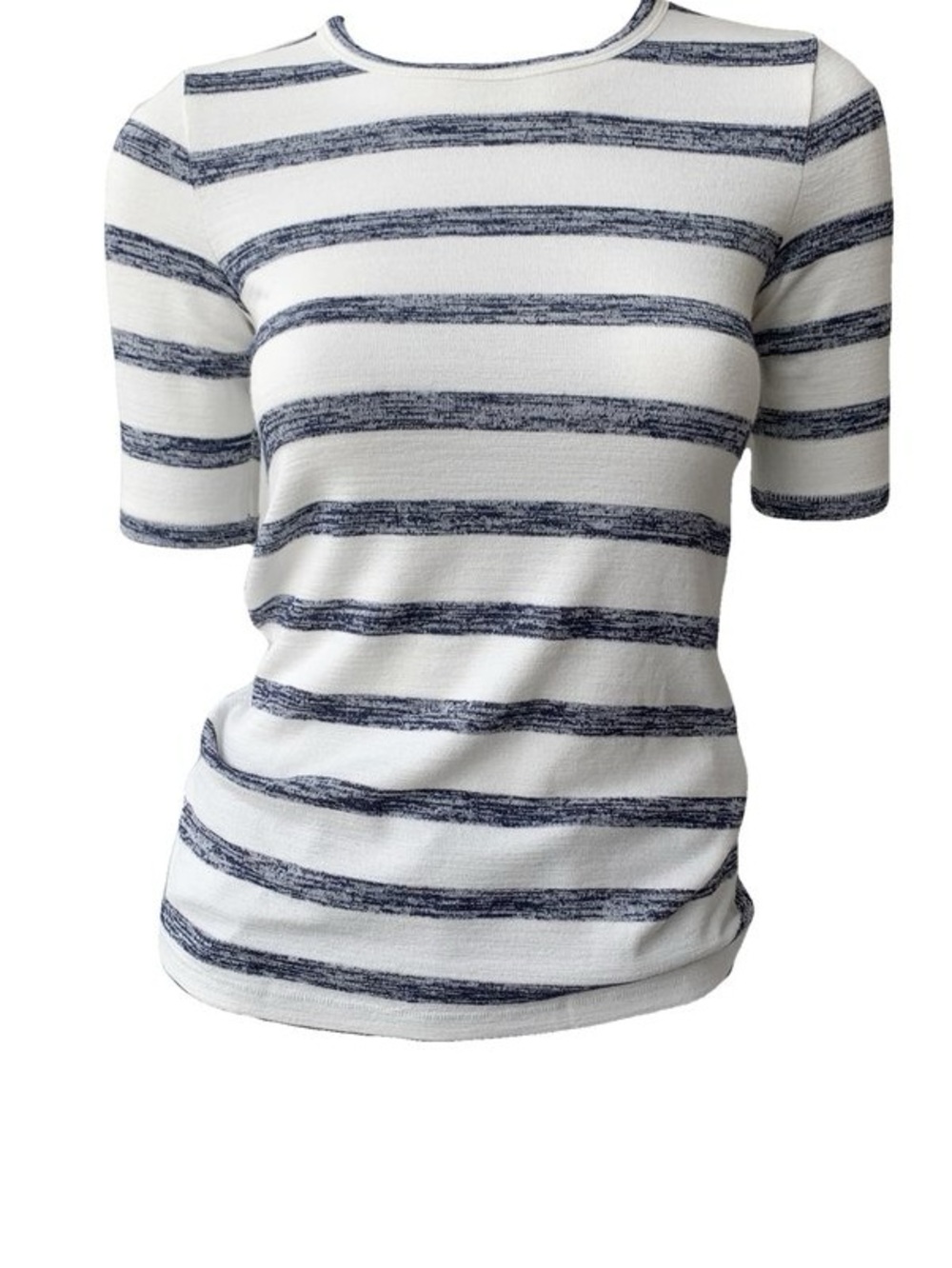 rag & bone Cream and Black Striped Short Sleeve Knit Top